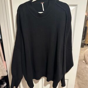 Free People Black Crewneck Sweater